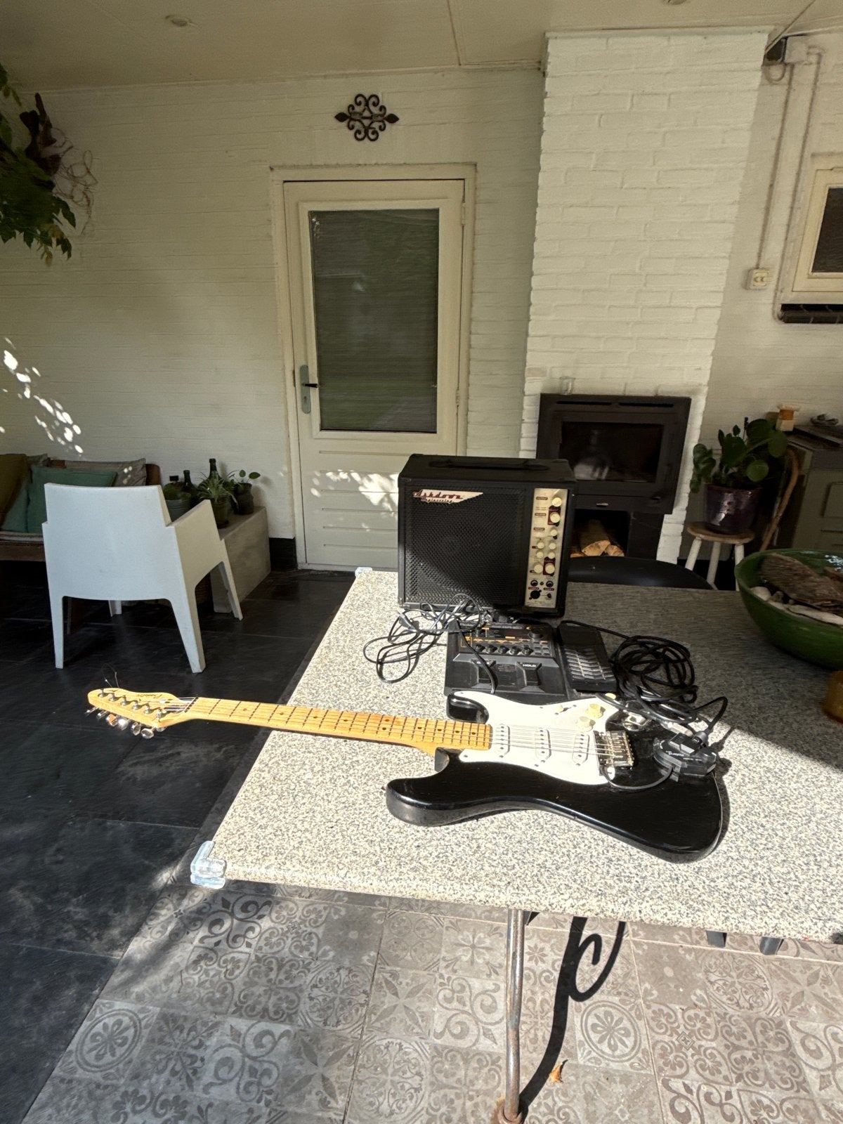 Peavey Stratocaster met Ashdown versterker en Roland GR-20, Gebruikt, Met versterker, Solid body, Ophalen