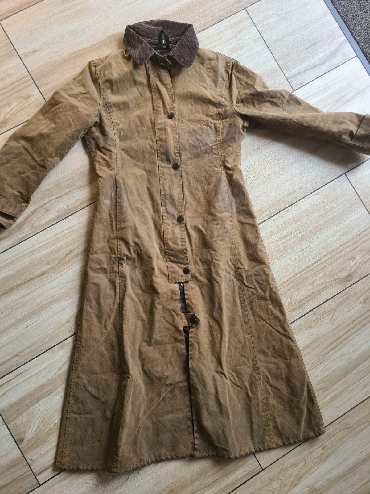 Barbour Newmarket Waxjas L50 lang - Maat S, Barbour, Bruin, Ophalen of Verzenden, Maat 36 (S)