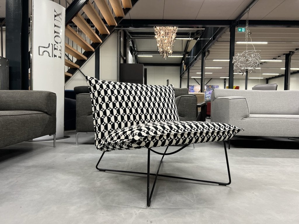 Nieuw Jess Design Earl Fauteuil zwart wit stof Stoel