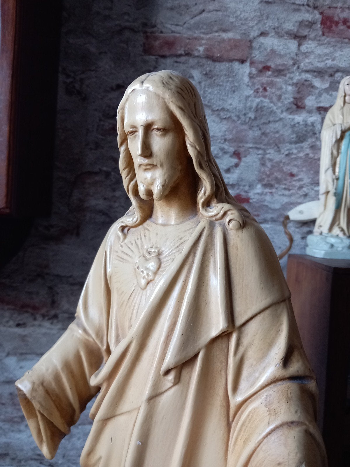 Groot beeld van Jezus met Heilig Hart, Antiek en Kunst, Antiek | Religie, Ophalen of Verzenden