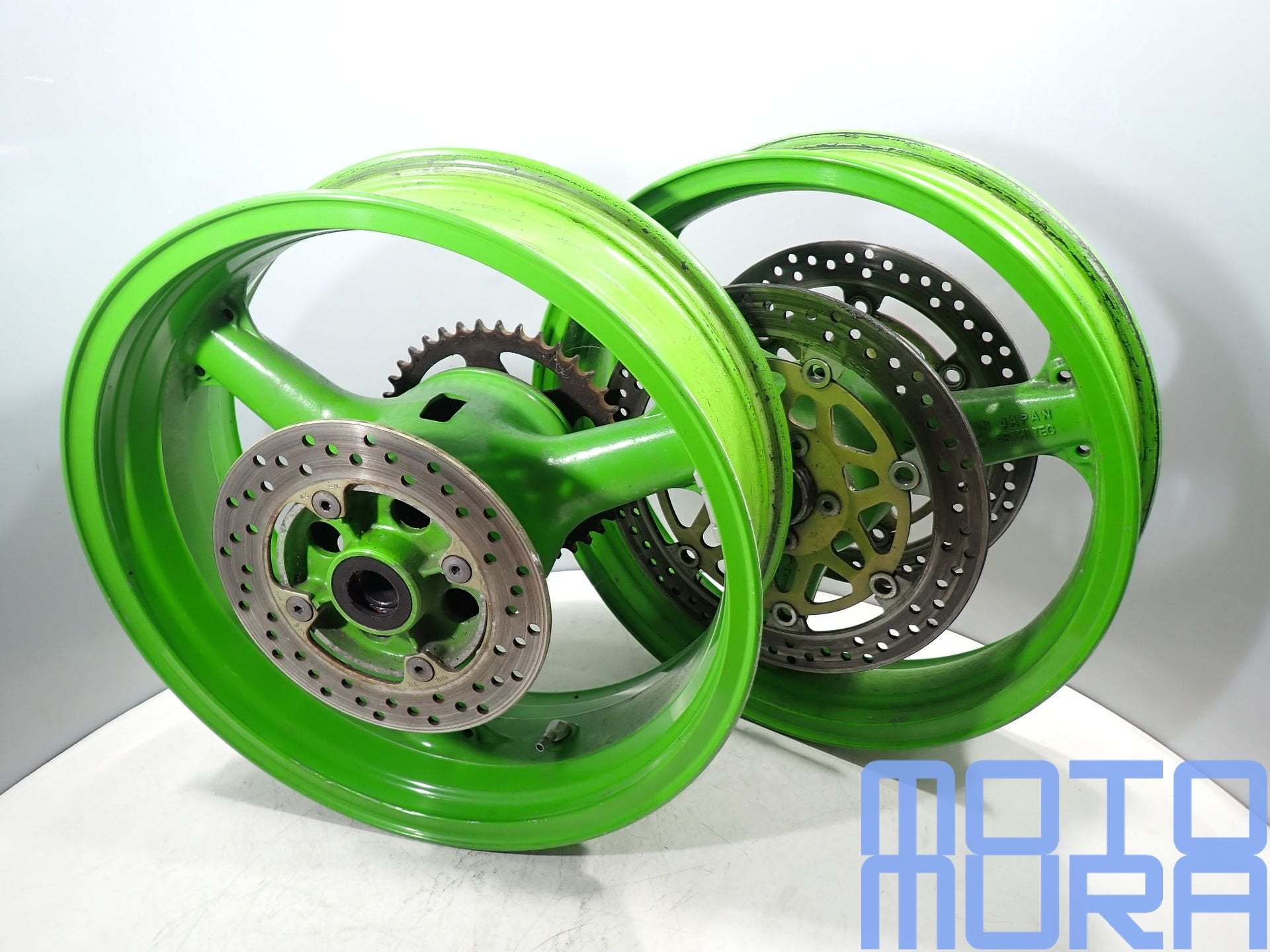 Kawasaki ZX6R 2000 - 2002 velgen set ZX-6R ZX6-R ZXR 600 wie, Gebruikt, -, -, Ophalen of Verzenden