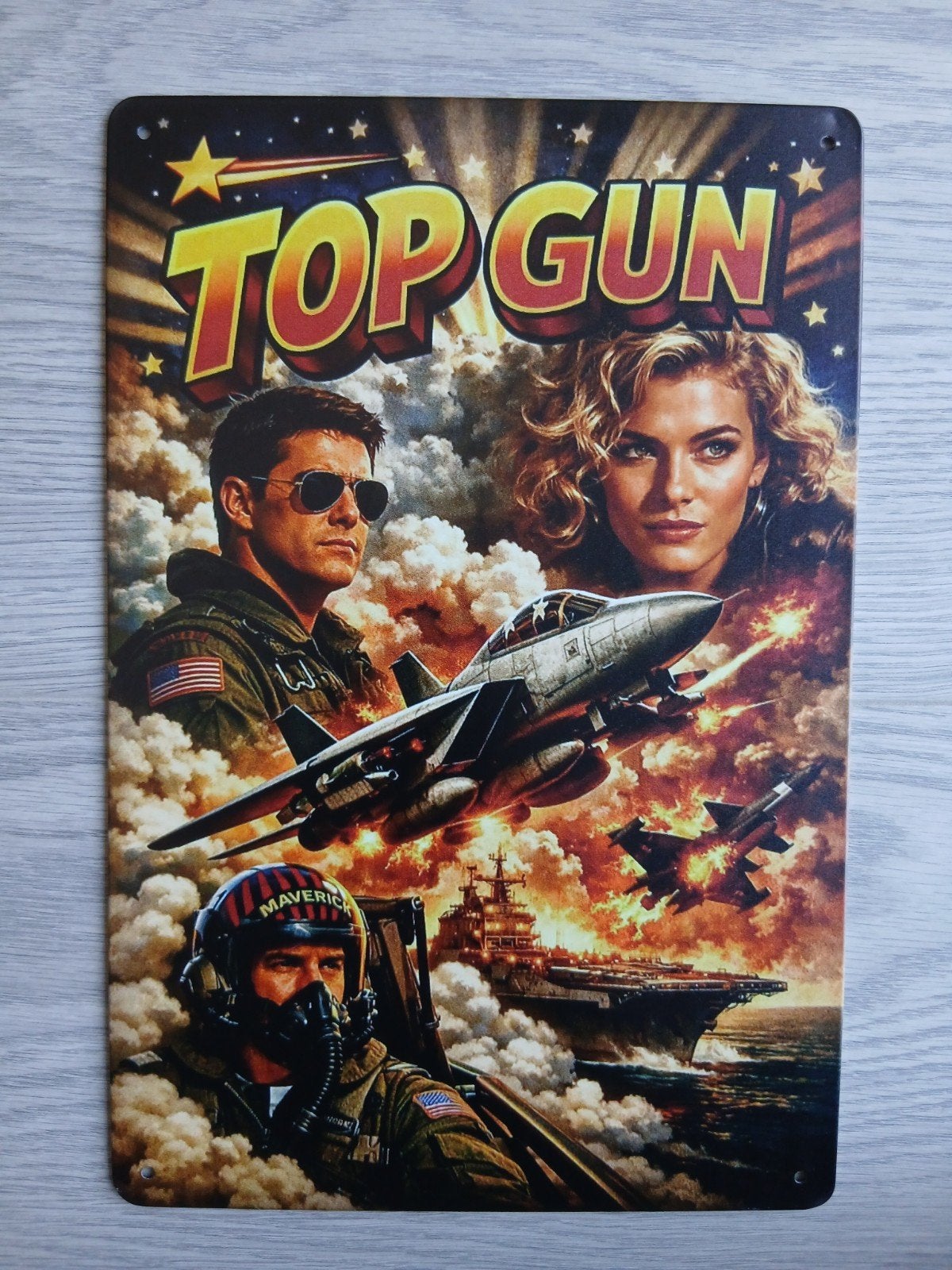 Top Gun 20x30 cm Metalen Reclamebord, Verzamelen, Ophalen of Verzenden, Nieuw, Reclamebord