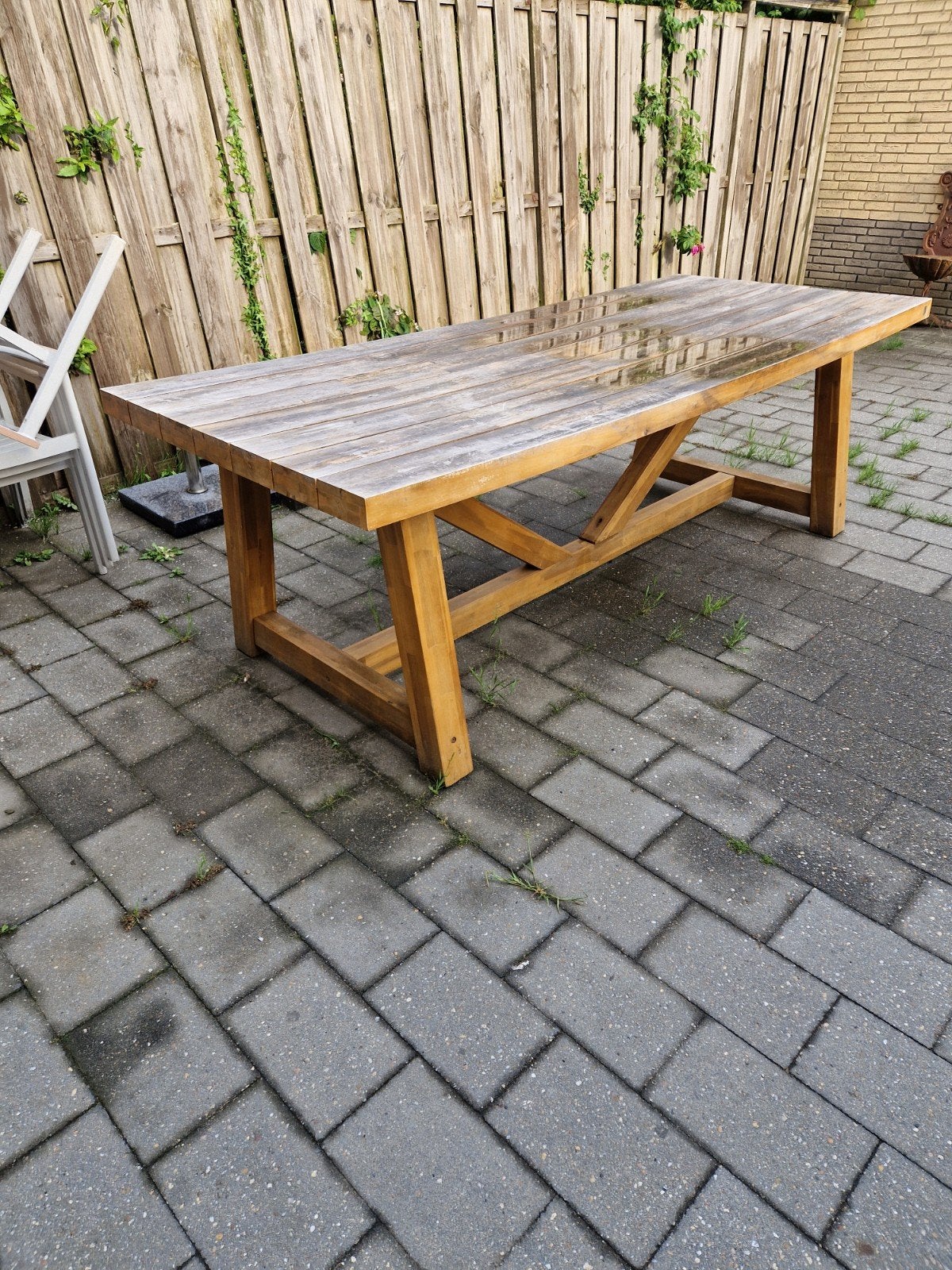 zware fsc hout tuintafel zsm, Tuin en Terras, Ophalen, Rechthoekig, Hout