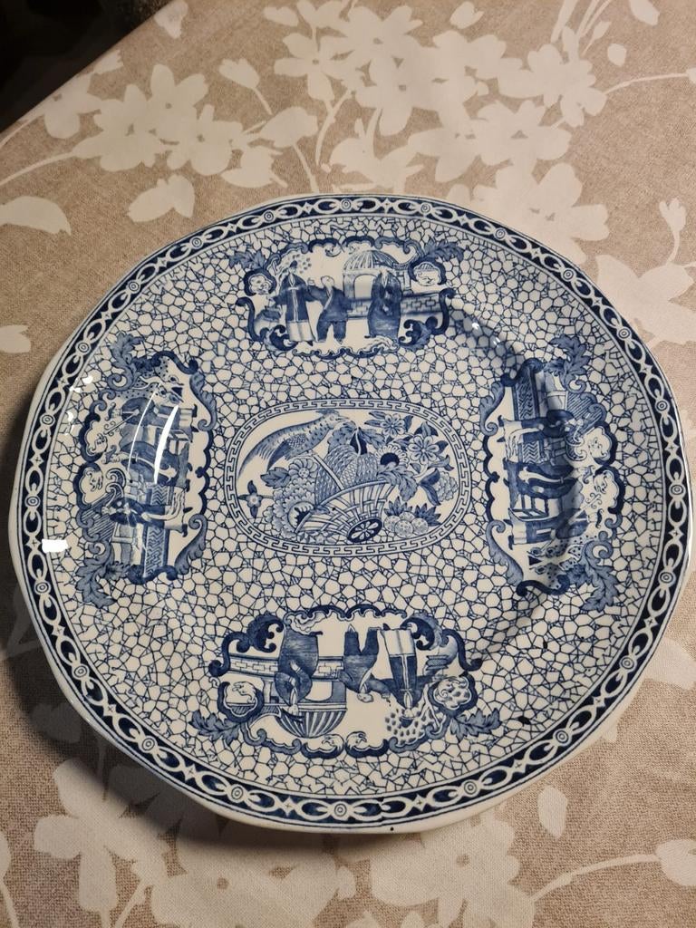 William adams bord blauw / wit antiek, Antiek en Kunst, Antiek | Keramiek en Aardewerk, Ophalen of Verzenden