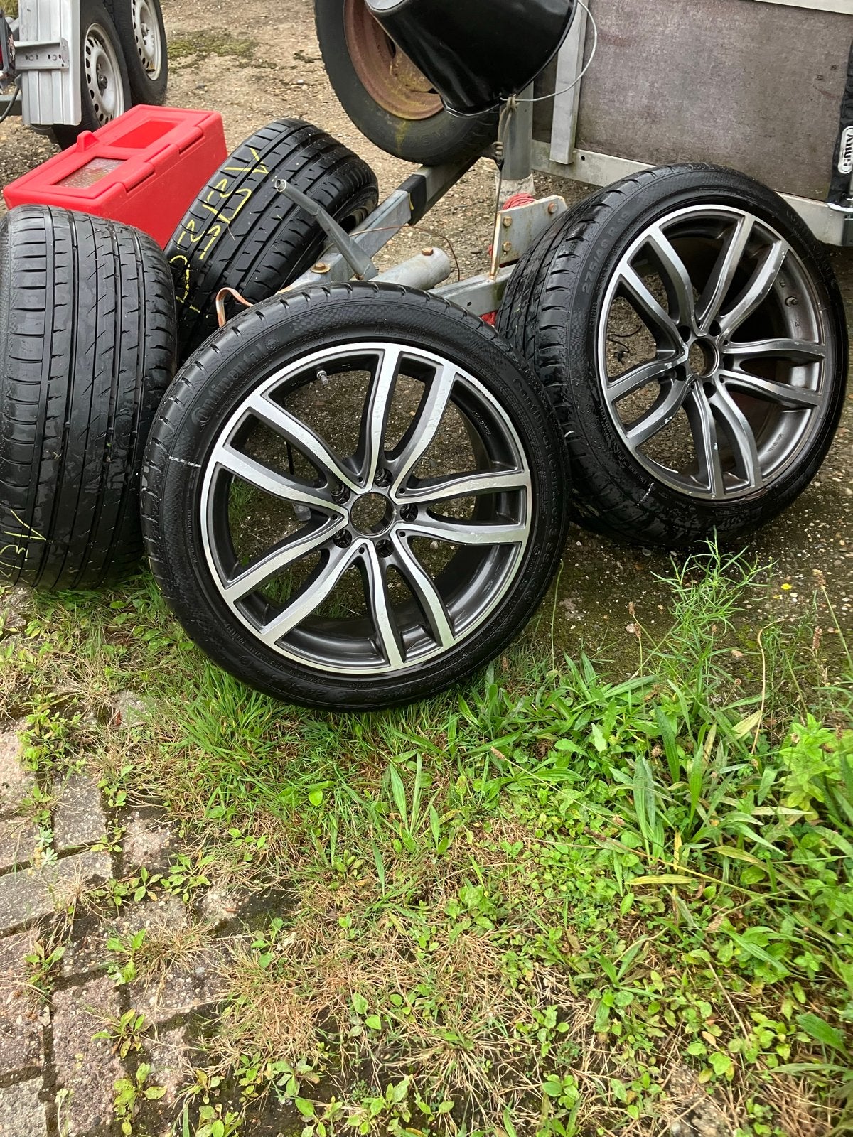 Set van 4 Continental zomerbanden met velgen 245/45 R19, Banden en Velgen, Personenwagen, Zomerbanden, Ophalen