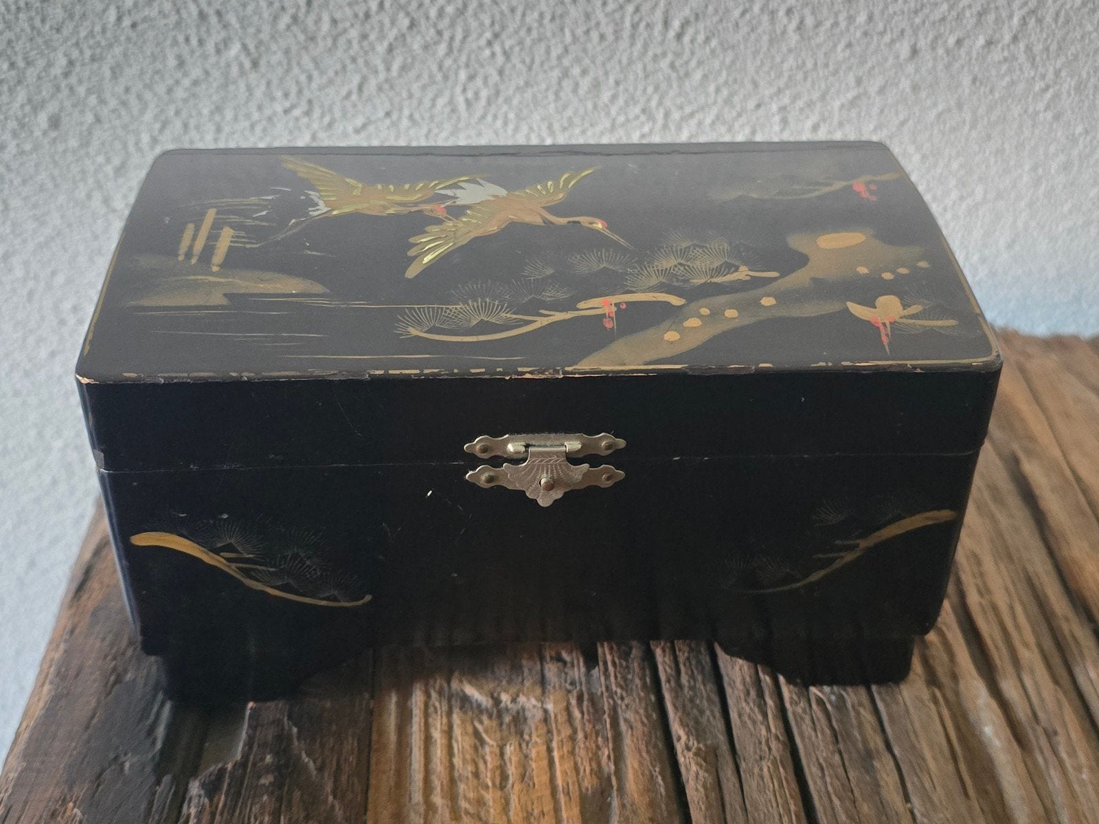 Japanse lasdoos met spiegel, 17x9x9 cm, Antiek en Kunst, Ophalen of Verzenden