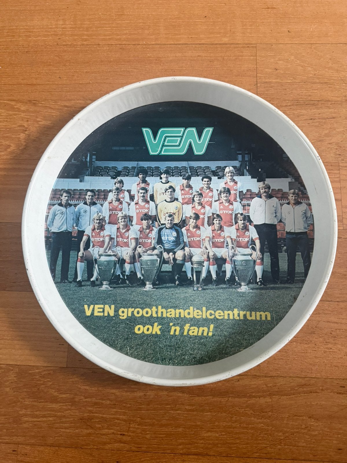 Ajax dienblad jaren 80 met cruijff erop, Ophalen of Verzenden, Zo goed als nieuw, Ajax, Overige typen