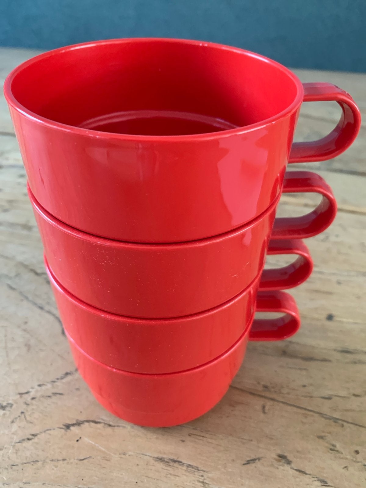 Mepal melamine soepkommen rood - 4 stuks, Ophalen of Verzenden, Zo goed als nieuw