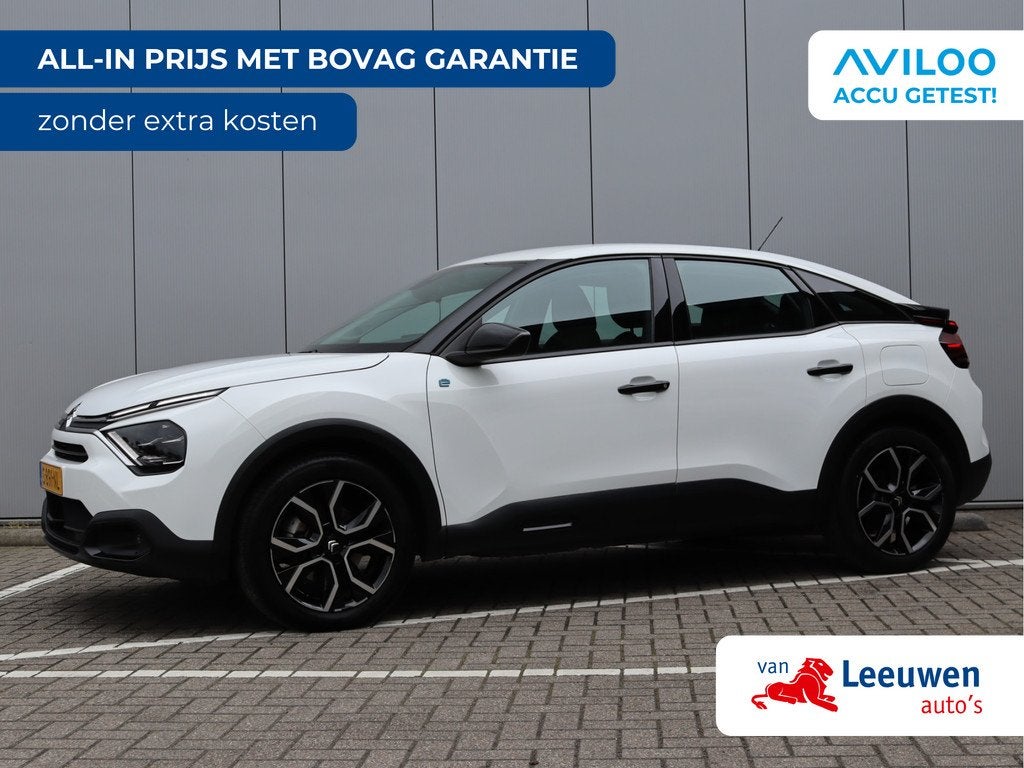 Citroën Ë-C4 Feel 50 kWh | SOH 95,4% | Stoelverwarming | O, Auto's, Citroën, 12 maanden, Zwart, 24 min, Wit