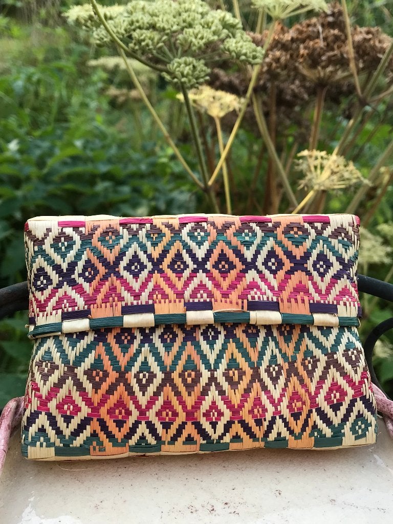 Sieraden zakjes van riet - gekocht in Sri Lanka - vintage, Ophalen of Verzenden, Nieuw, Overige kleuren, Overige merken
