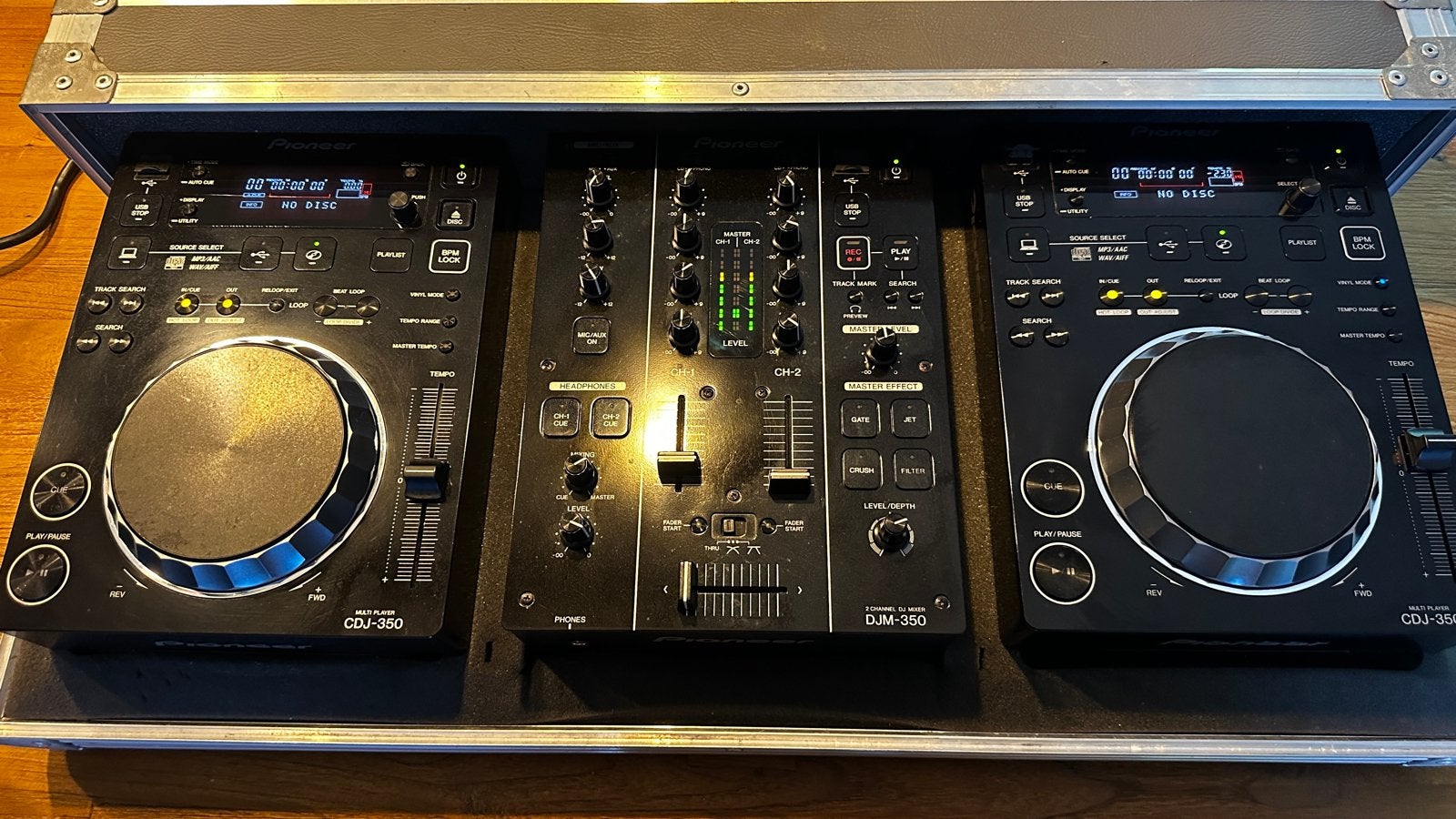 Pioneer  2x CDJ-350 + DJM-350 mixer + flightcase, Ophalen, Gebruikt, Dj-set, Pioneer