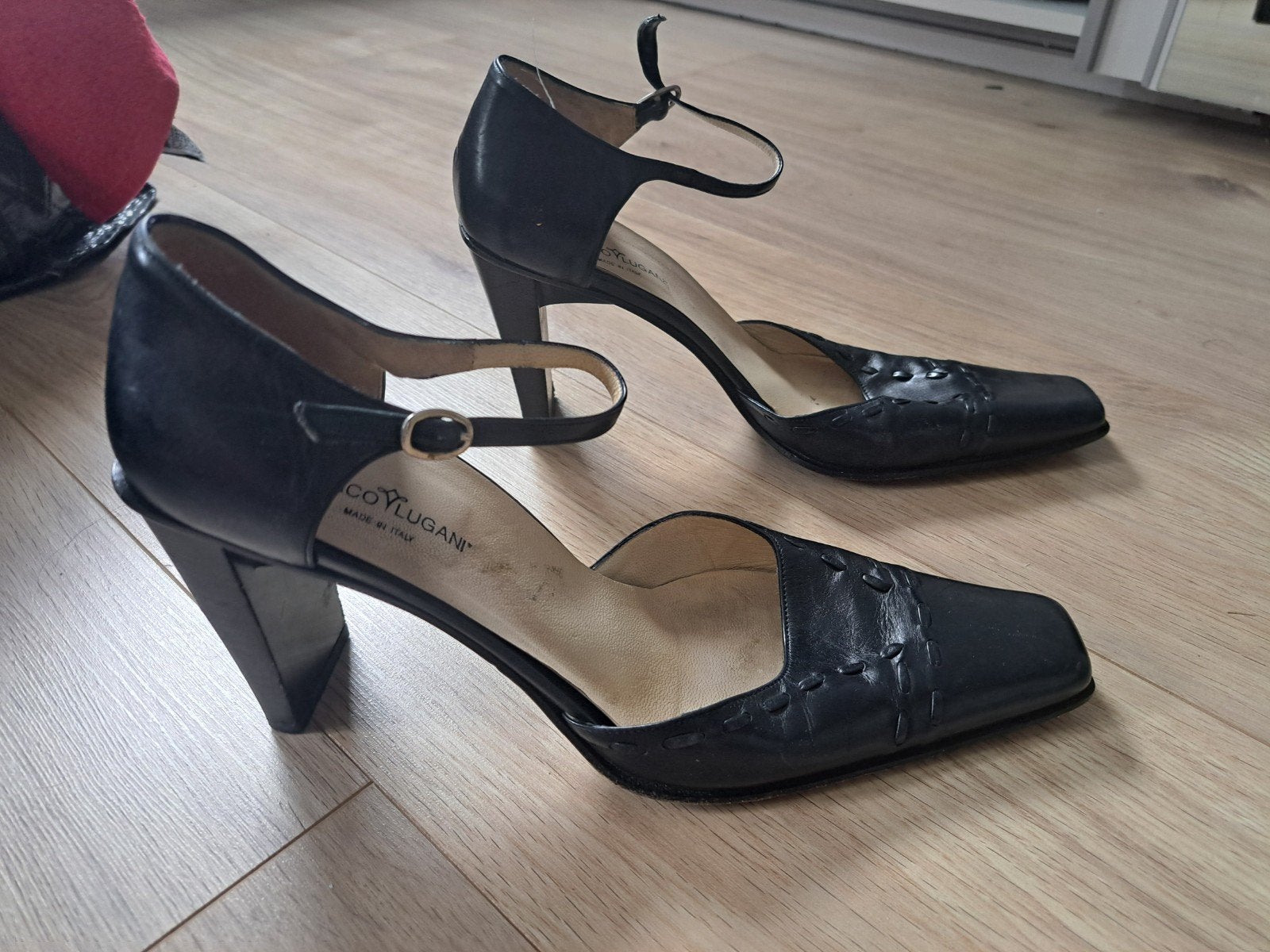 Zwarte Enrico Lugani pumps (41) met enkelbandje, Ophalen of Verzenden
