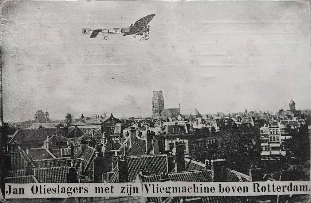 Luchtvaart Ansichtkaart 1910 - Jan Olieslagers Rotterdam, Ophalen of Verzenden, Voor 1920, Zuid-Holland