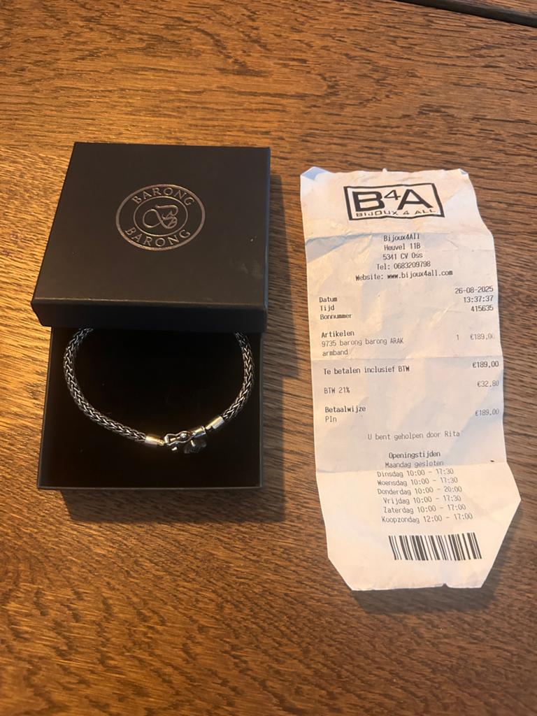 Barong Barong Zilveren Armband Arak 925, Verzenden, Zo goed als nieuw, Zilver