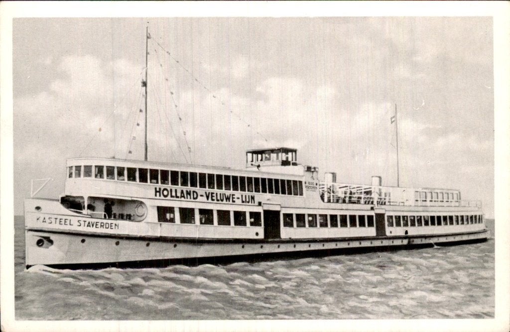 Harderwijk - Stoomboot Kasteel Staverden - Veluwe-ljn, Ophalen of Verzenden, 1920 tot 1940, Ongelopen, Gelderland