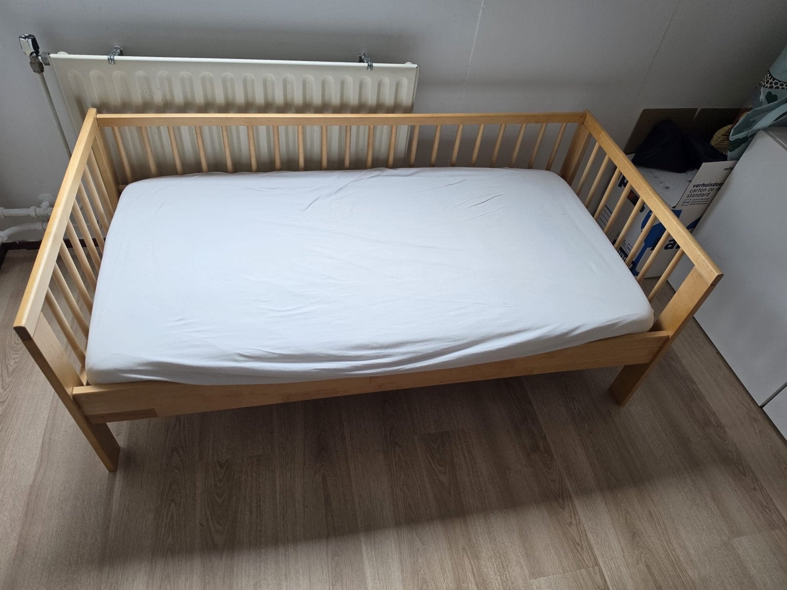 Houten peuterbed, Ophalen, Gebruikt, 70 tot 85 cm, 140 tot 160 cm