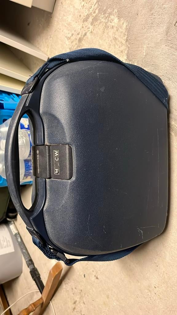 Nette Samsonite beautycase - Donkerblauw met slot en spiegel, Sieraden, Tassen en Uiterlijk, Beautycases, Ophalen, Gebruikt, Blauw