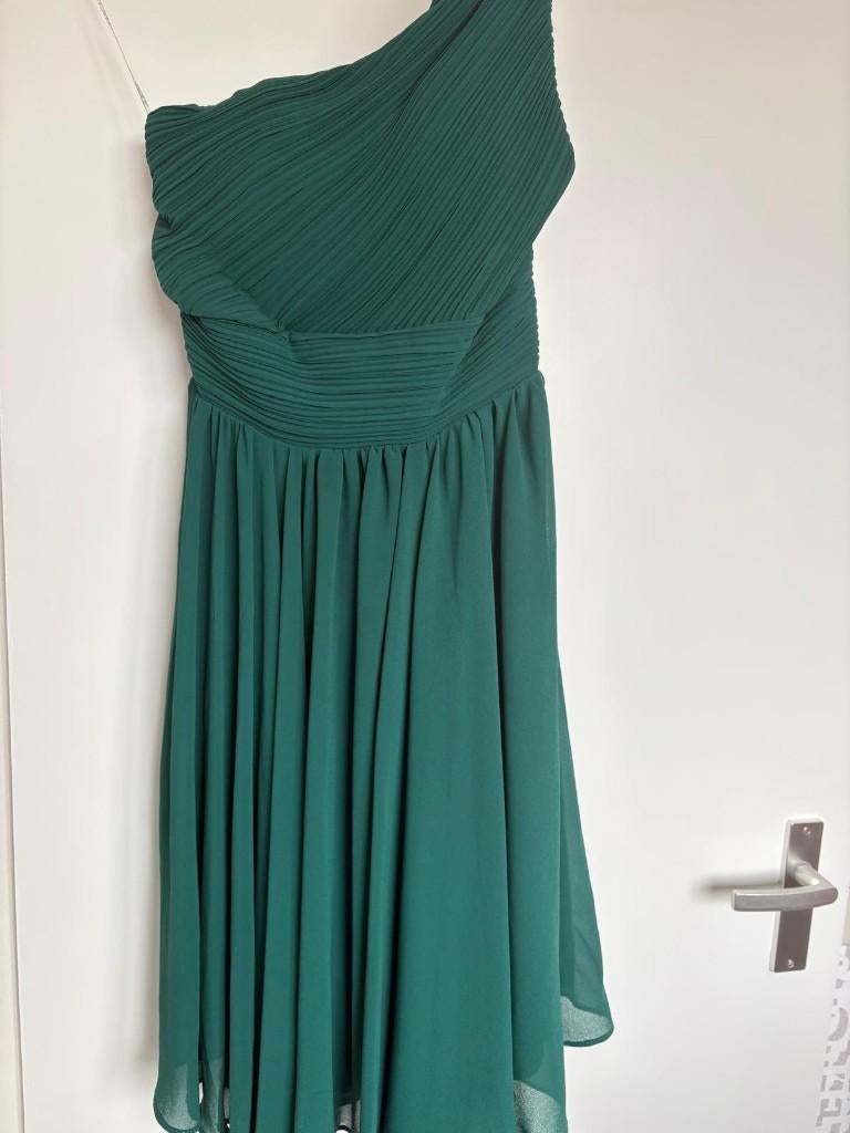 Eva & Lola cocktailjurk groen maat S, Kleding | Dames, Ophalen of Verzenden, Zo goed als nieuw, Knielengte, Maat 36 (S)