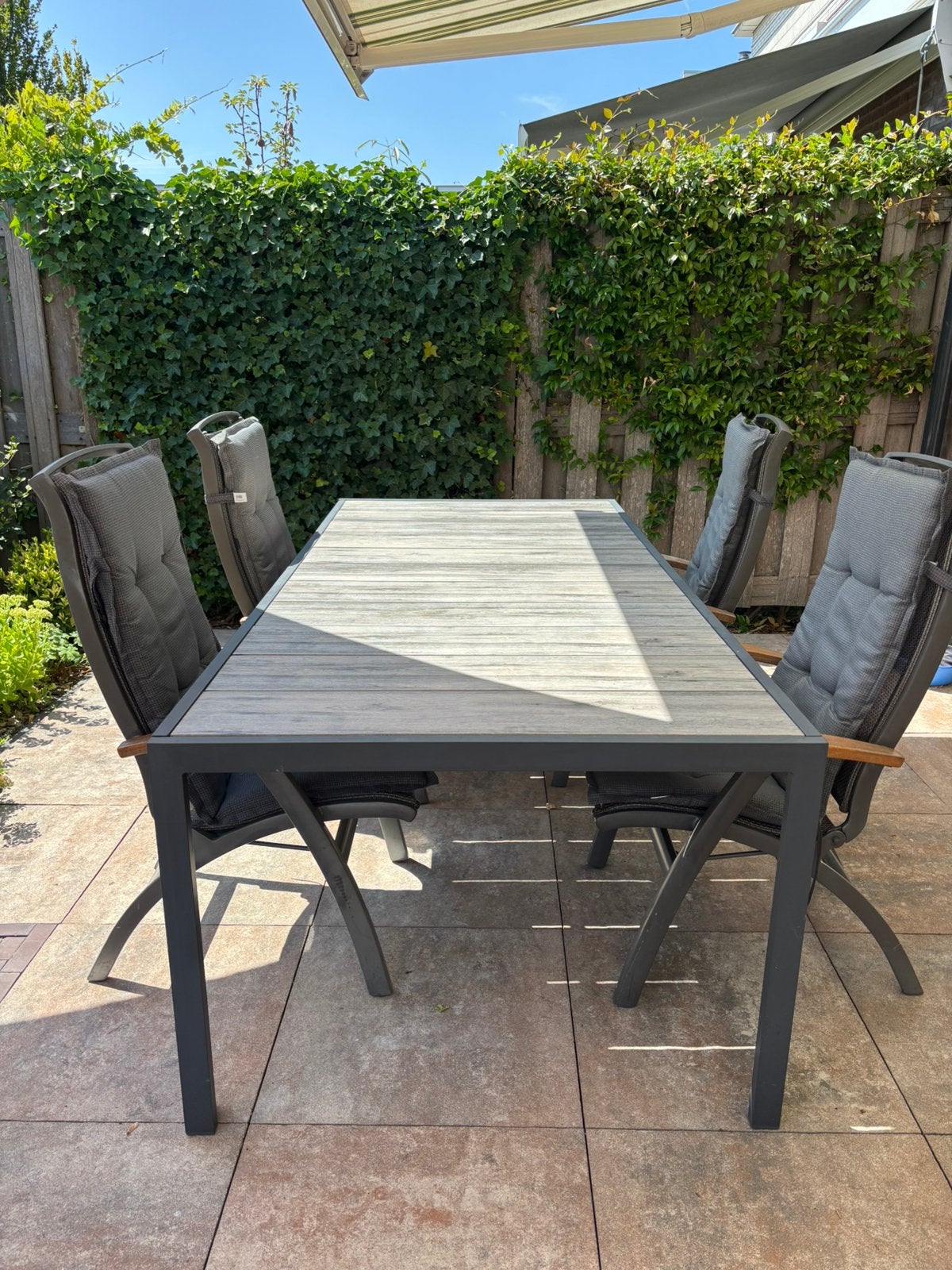 Hartmann tuintafel Aluminium/keramiek 2:35-1:05, Tuin en Terras, Ophalen, Zo goed als nieuw, Aluminium