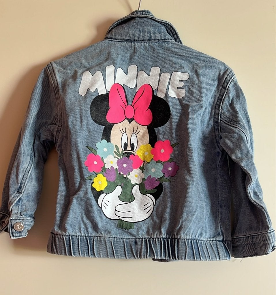 LC waikiki spijkerjas maat 92/98 minnie mouse, Lc Waikiki, Gebruikt, Jas, Verzenden