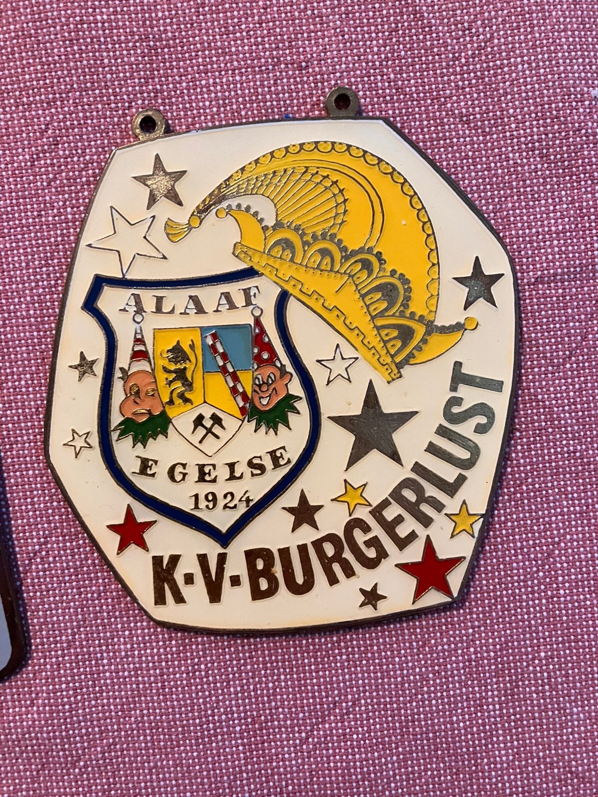 Vintage medaille carnaval carnavalsmedaille eygelshoven, Ophalen of Verzenden, Overige materialen