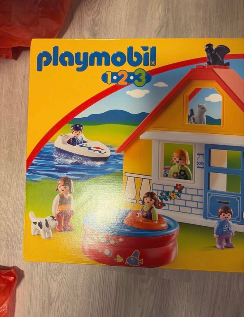 Playmobil 1.2.3. Vakantiehuis met boot en auto, Ophalen of Verzenden, Gebruikt, Complete set