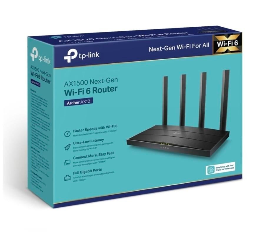TP-Link Archer AX12 Wi-Fi 6 Router (nog met garantie), Ophalen of Verzenden, Nieuw