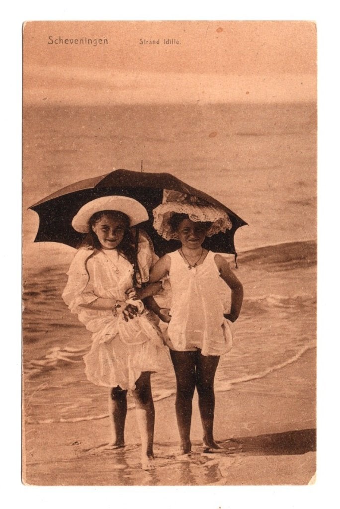 Oude Ansichtkaart Scheveningen Strand Idylle Fotokaart, Verzamelen, Ophalen of Verzenden, Voor 1920, Ongelopen, Zuid-Holland