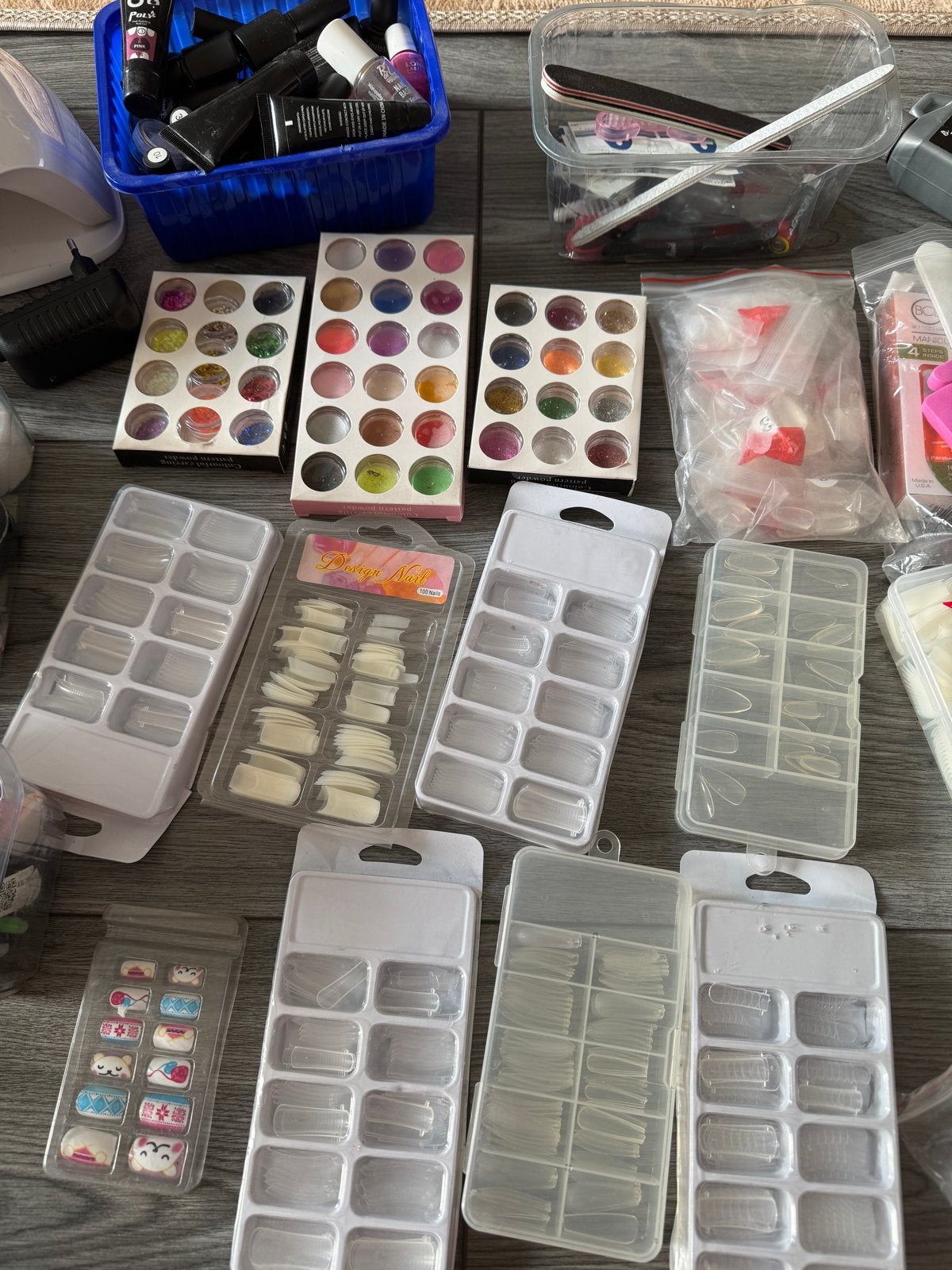 Complete nagelset: UV-lamp, tips, gel, decoratie en meer, Ophalen of Verzenden, Zo goed als nieuw, Overige typen