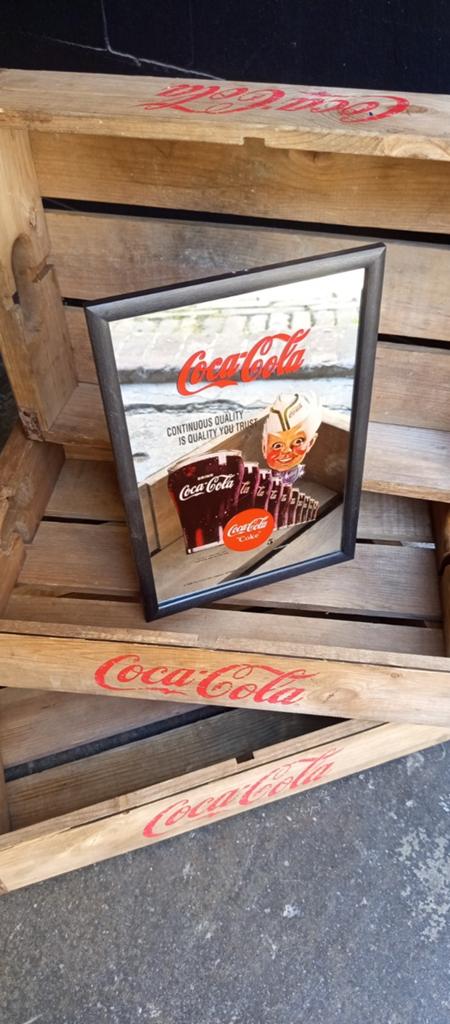 Vintage Coca-Cola Bar Spiegel Coke Oud Reclamebord Mancave, Ophalen of Verzenden