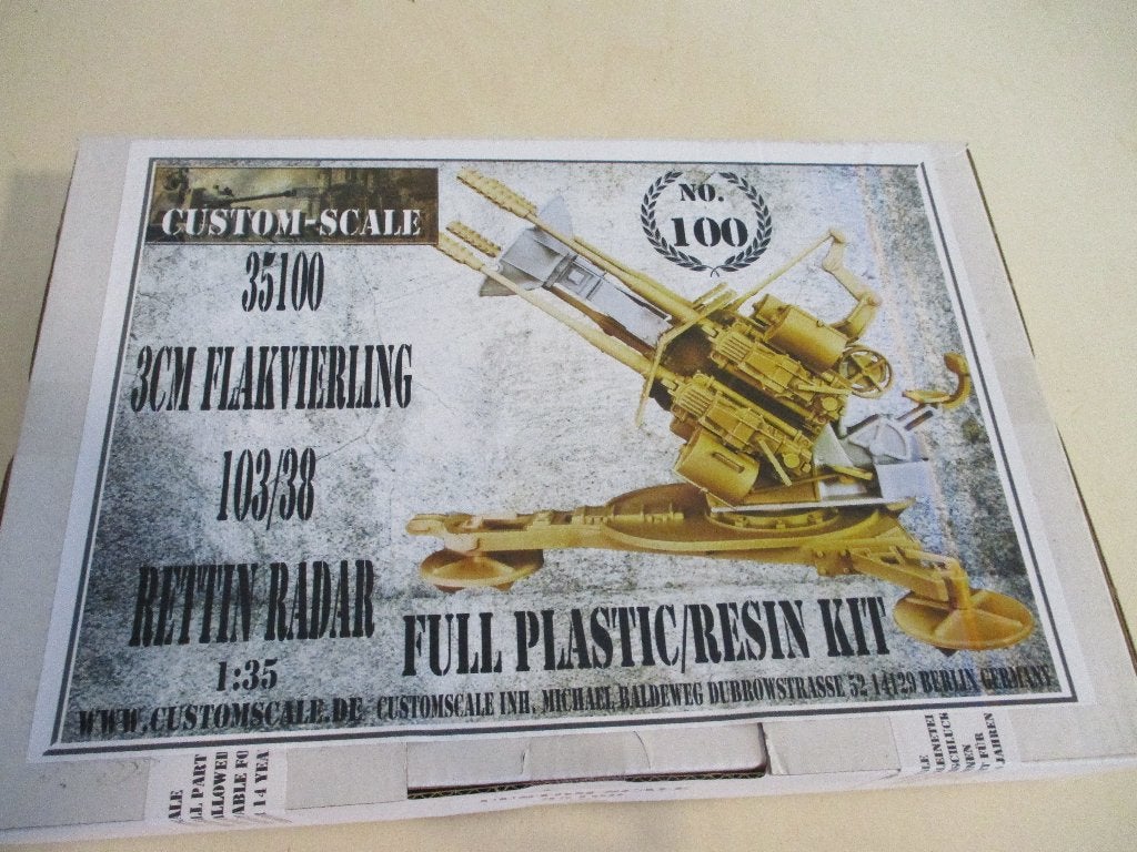 Custom-Scale 3cm Flakvierling 103/38  resin, Ophalen of Verzenden, Zo goed als nieuw, 1:35 tot 1:50, Diorama