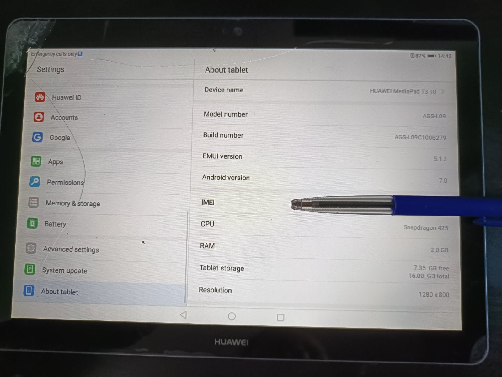 Huawei MediaPad T3 10 - 16GB, Wi-Fi, Android 7.0, Computers en Software, Huawei, 16 GB, Wi-Fi, MediaPad T3 10