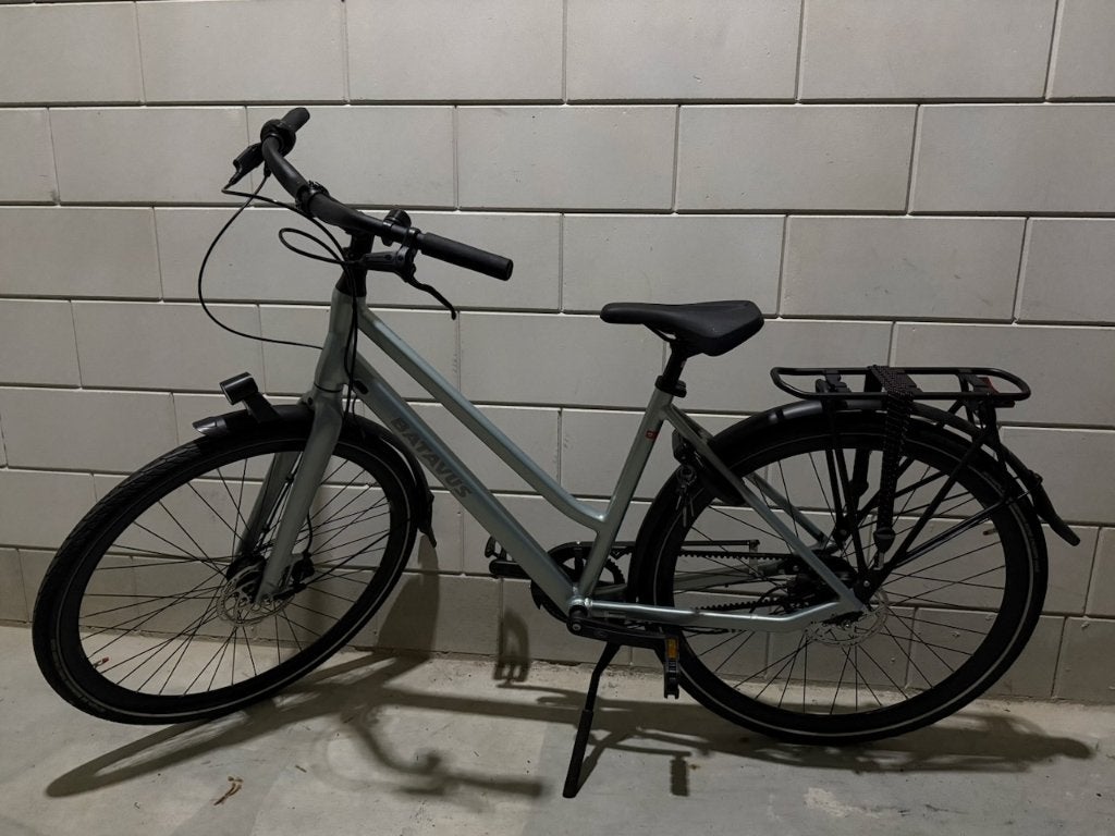Batavus Dinsdag Exclusive, dames/lage instap, lichtblauw, Ophalen, 47 tot 50 cm, Batavus, Versnellingen