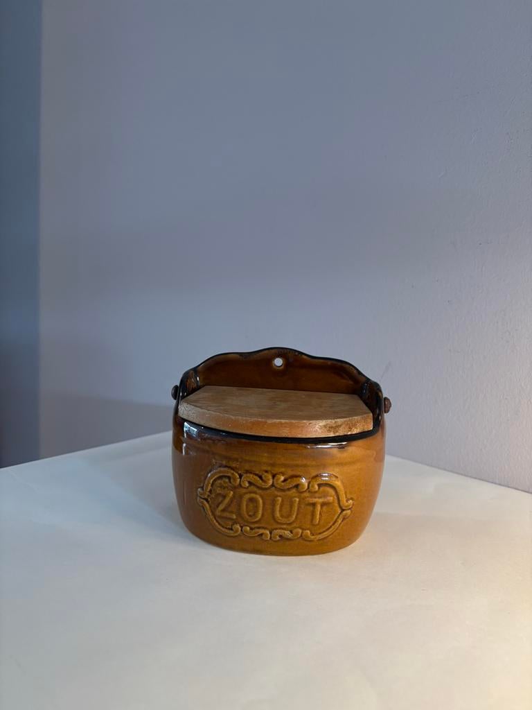 Vintage 70s zoutwandbakje keramiek, Verzenden