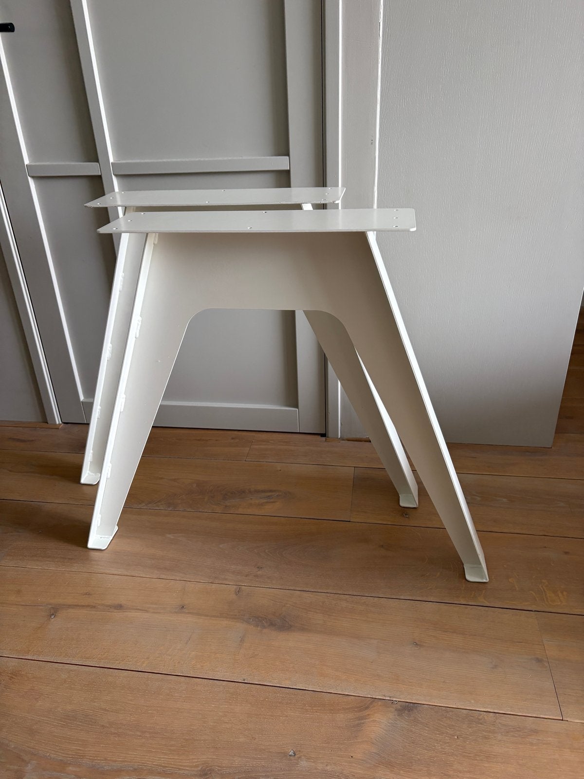 Witte stalen tafelpoten, Huis en Inrichting, Ophalen, Tafelpoot, Minder dan 50 cm, 50 tot 100 cm