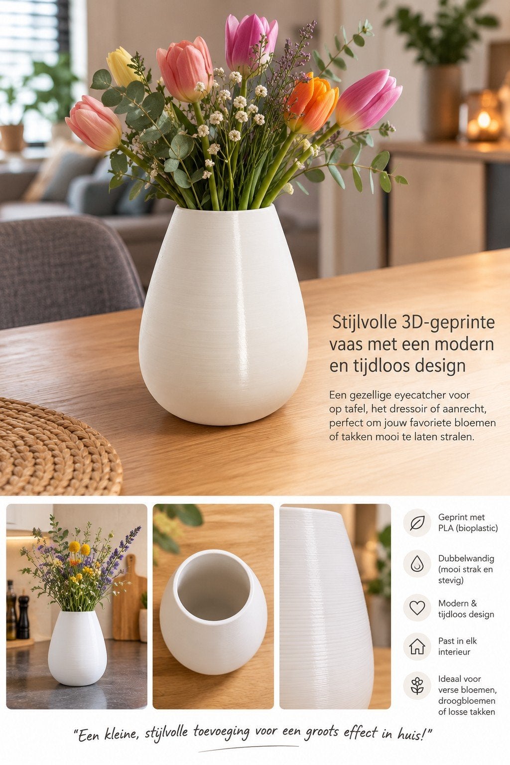 te koop vaasje, Tuin en Terras, Kunststof, Rond, Ophalen of Verzenden, Binnen