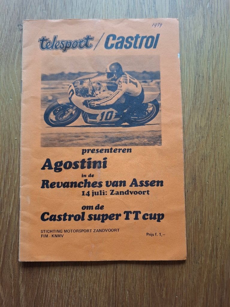 Augostini revanche van Assen op Zandvoort 1974 programmaboek, Verzamelen, Ophalen