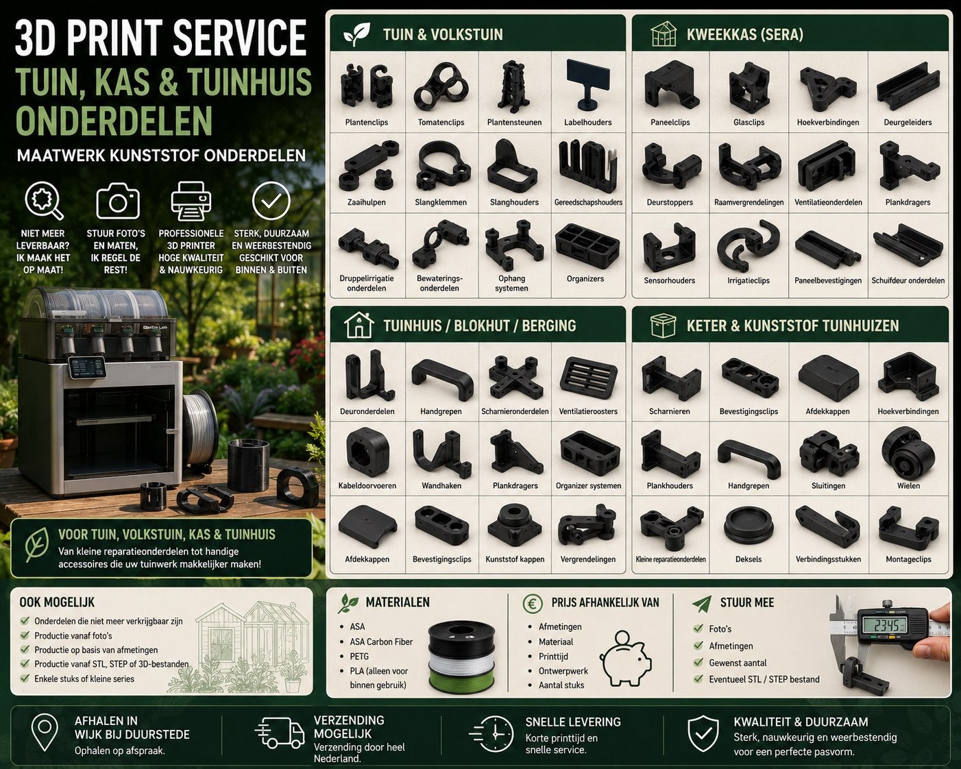 3D Print Service voor Tuin, Kas & Tuinhuis Onderdelen, Minder dan 250 cm, Kunststof, Nieuw, Ophalen of Verzenden