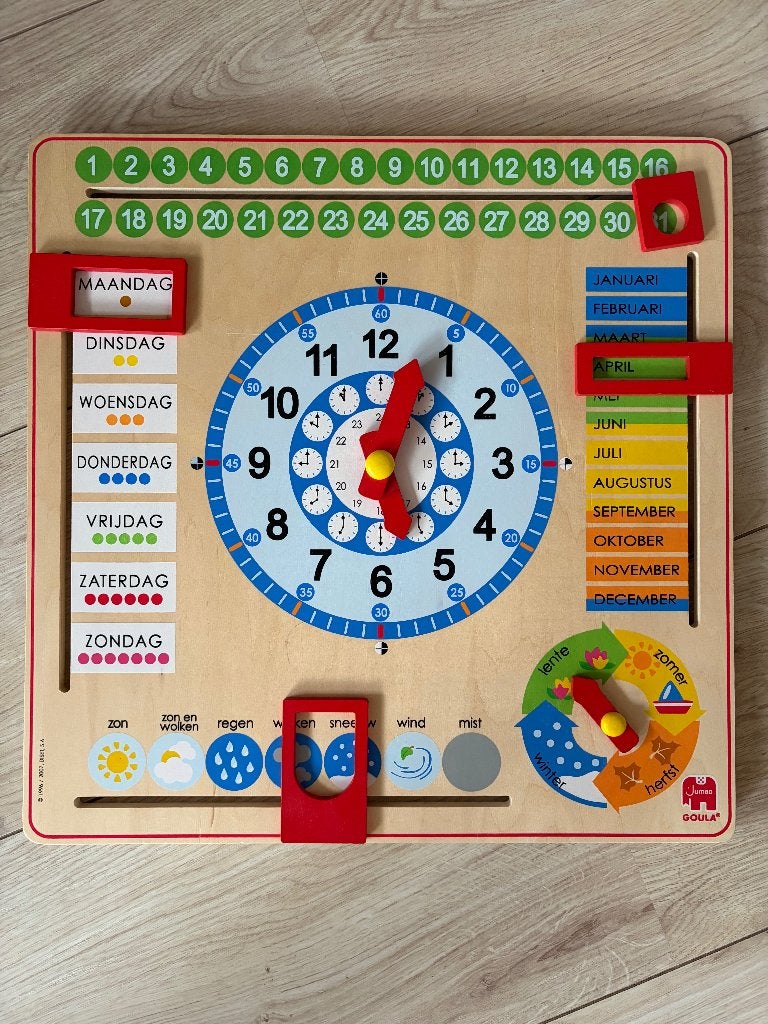 Jumbo Goula schoolkalender klok, Ophalen, Zo goed als nieuw, Ontdekken