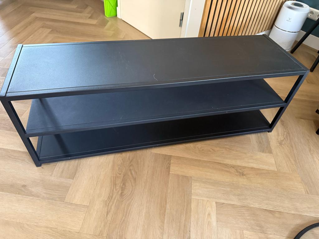 WOOOD TV-meubel Teun Zwart - 120x40x35 cm, Ophalen, Gebruikt, 100 tot 150 cm, Minder dan 100 cm