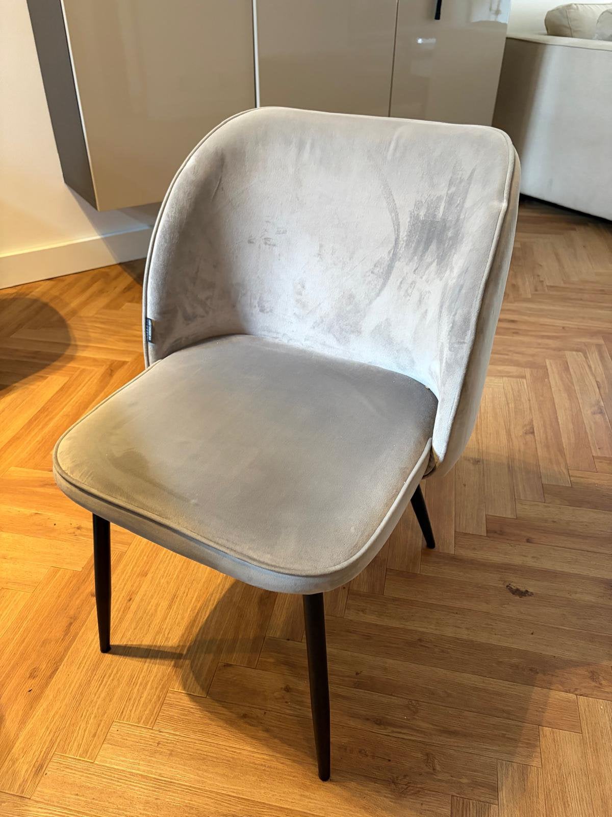 Velours velvet eetkamerstoelen stoelen - set van 4, Huis en Inrichting, Ophalen, Gebruikt, Vier