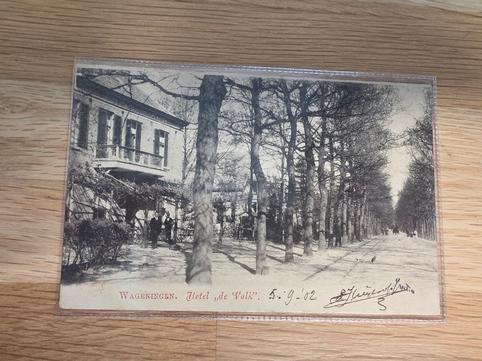 Oude briefkaart Wageningen Hotel "de Valk" 1902, Ophalen of Verzenden