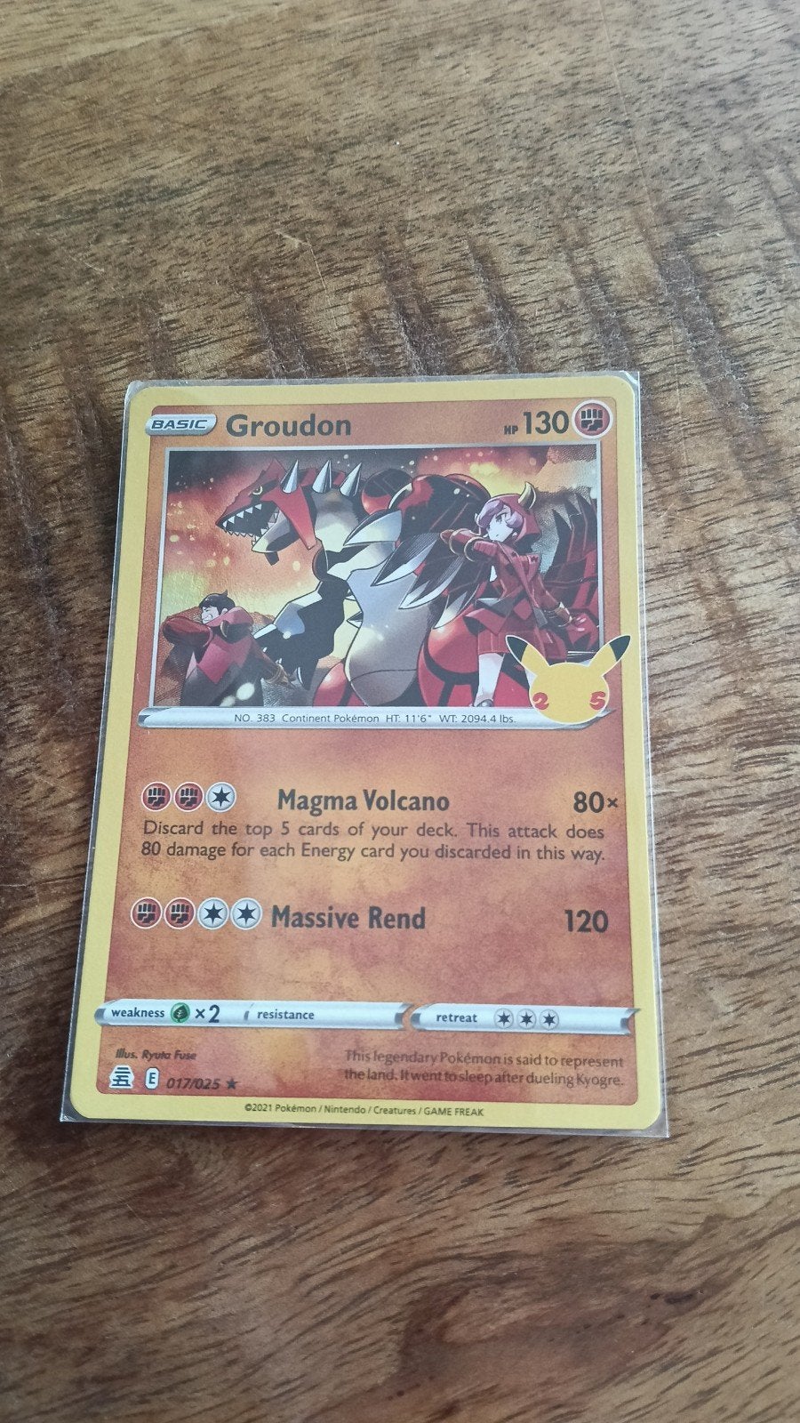 Pokémon Groudon Celebrations 017/025 kaart, Ophalen of Verzenden, Zo goed als nieuw, Losse kaart