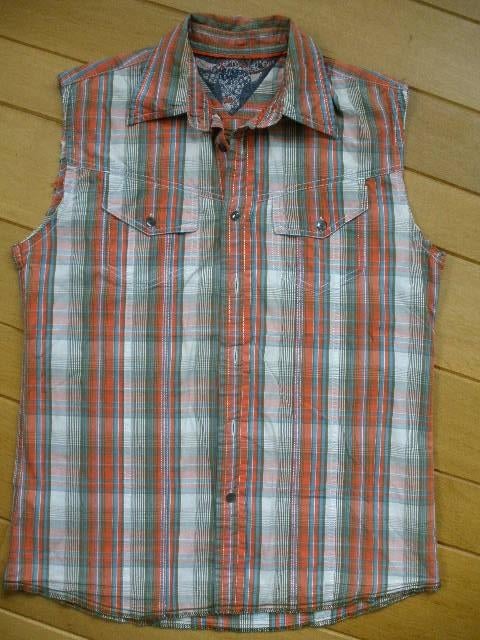 TOMMY HILFIGER bloes ruit mouwloos maat S, Halswijdte 38 (S) of kleiner, Tommy Hilfiger, Oranje, Ophalen of Verzenden