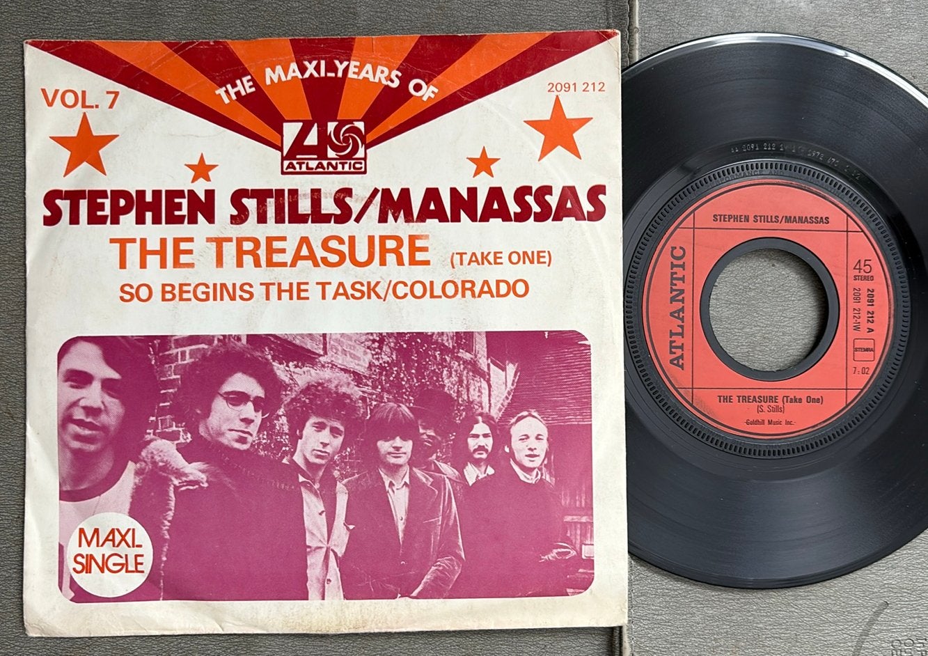 Stephen Stills / Manassas - The Treasure 7” NL 1972, Cd's en Dvd's, Ophalen of Verzenden, Gebruikt, 7 inch