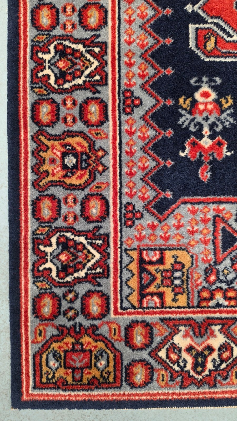 Vintage oosters wol Kazak vloerkleed medallion 65x156cm, Gebruikt, 100 tot 150 cm, Www.hypepopup.nl, Www.hypepopup.nl