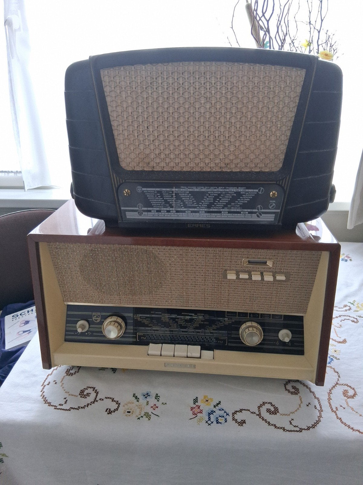Jaren '50 Philips radio's - Vintage buizenradio's, Ophalen of Verzenden, Gebruikt, Radio