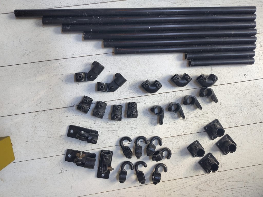 Set zwarte Buiskoppelingen + buis: 26.9 mm, Ophalen, Gebruikt, 50 tot 100 mm, Overige typen