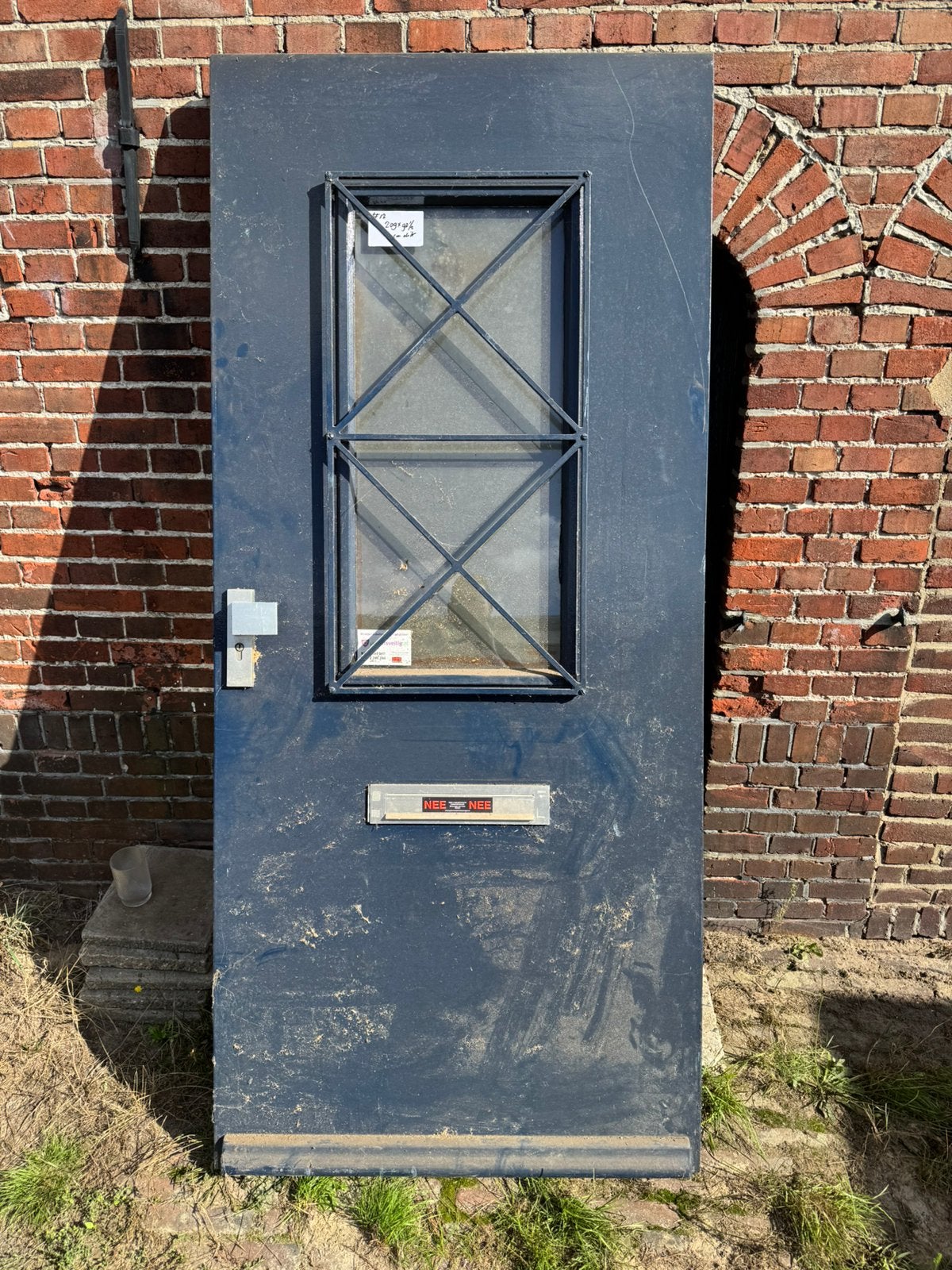 Massieve voordeur met dubbel glas, Doe-het-zelf en Verbouw, Deuren en Horren, Ophalen of Verzenden, 200 tot 215 cm, Glas, Buitendeur