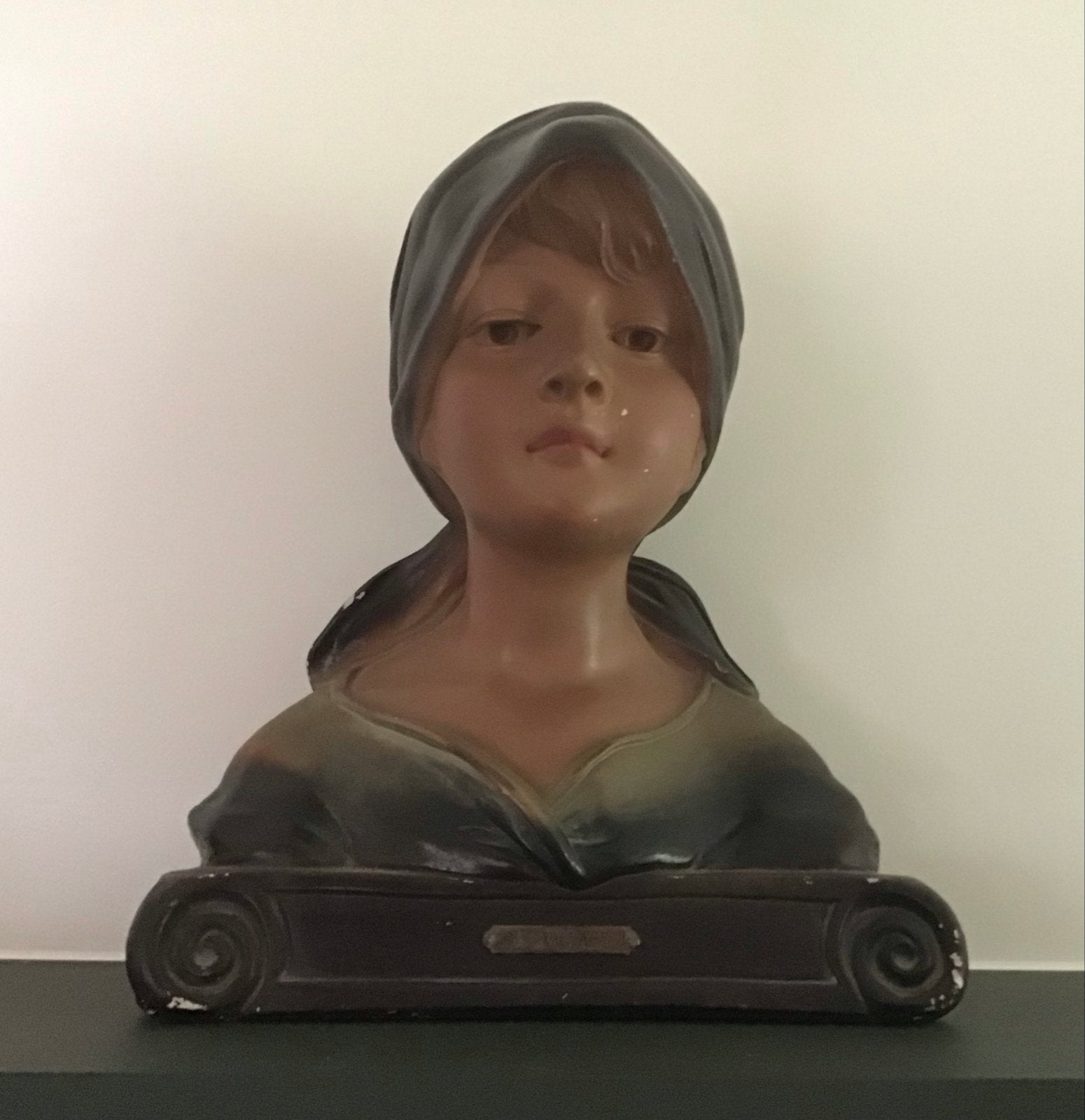 Antieke Buste van een Meisje - Frankrijk, Ophalen, Buste, 20 - 50 cm, Composieten
